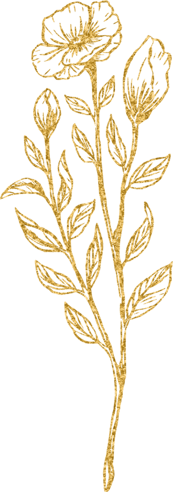 Gold Flower Line Art