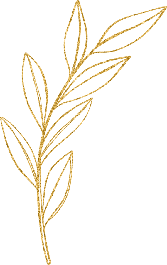 Gold Leaves Line Art