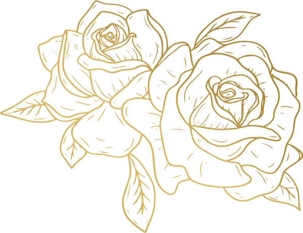 Metallic Monoline Gold Roses